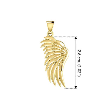 Angel Wing Solid Yellow Gold Pendant GPD5762 - Jewelry